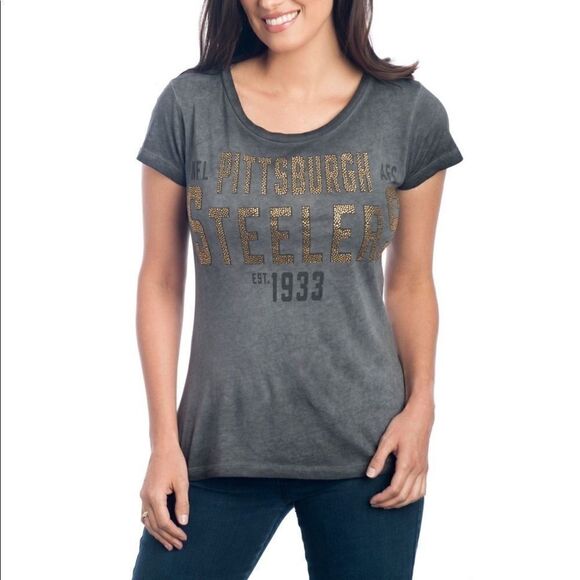 Touch by Alyssa Milano Tops - Pittsburgh Steelers Touch Fade Route Tee Sz S